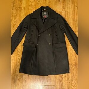 Vince Camuto Double Breasted Women’s Dark Grey Wool Blend Coat Size Medium READ